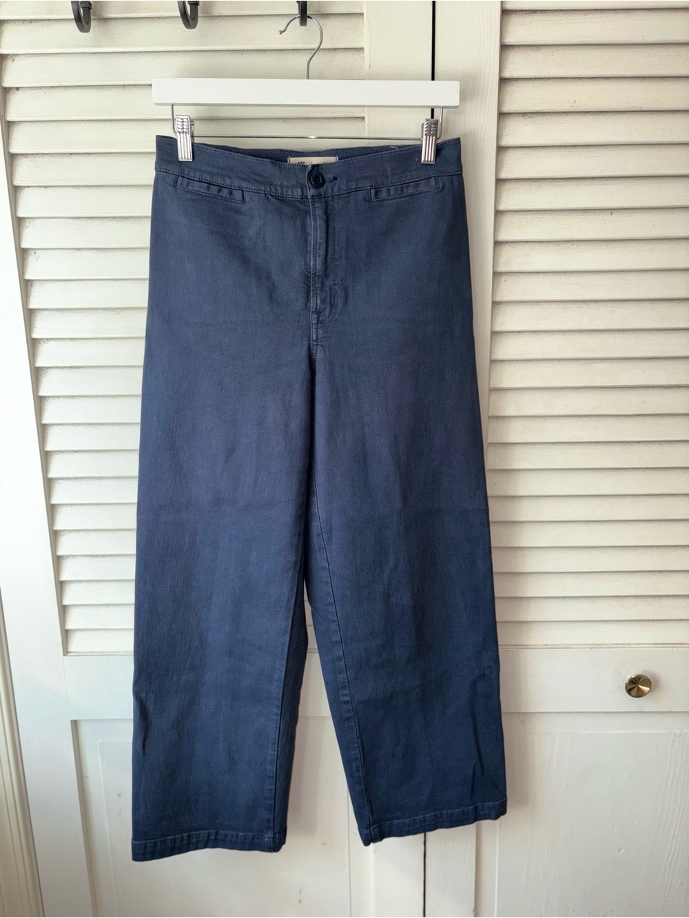 Madewell Emmett Wide Leg Crop Pants Blue High Rise Size 27 - Picture 2 of 6